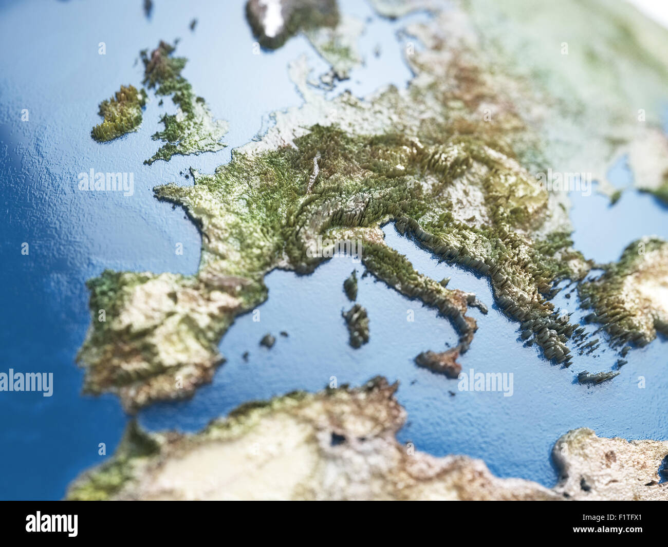 Vista concettuale dell'Europa mappa con soft focus. Gli elementi di questa immagine fornita dalla NASA Foto Stock