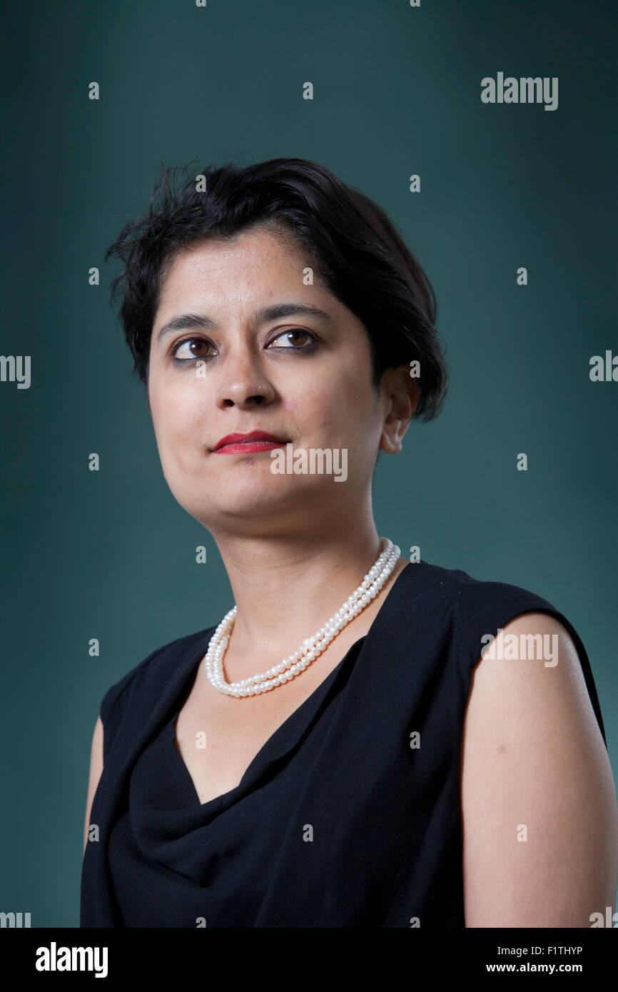 Sharmishta 'Shami' Chakrabarti CBE, il direttore di libertà, al Edinburgh International Book Festival 2015. Edimburgo, Scozia. 19 Agosto 2015 Foto Stock