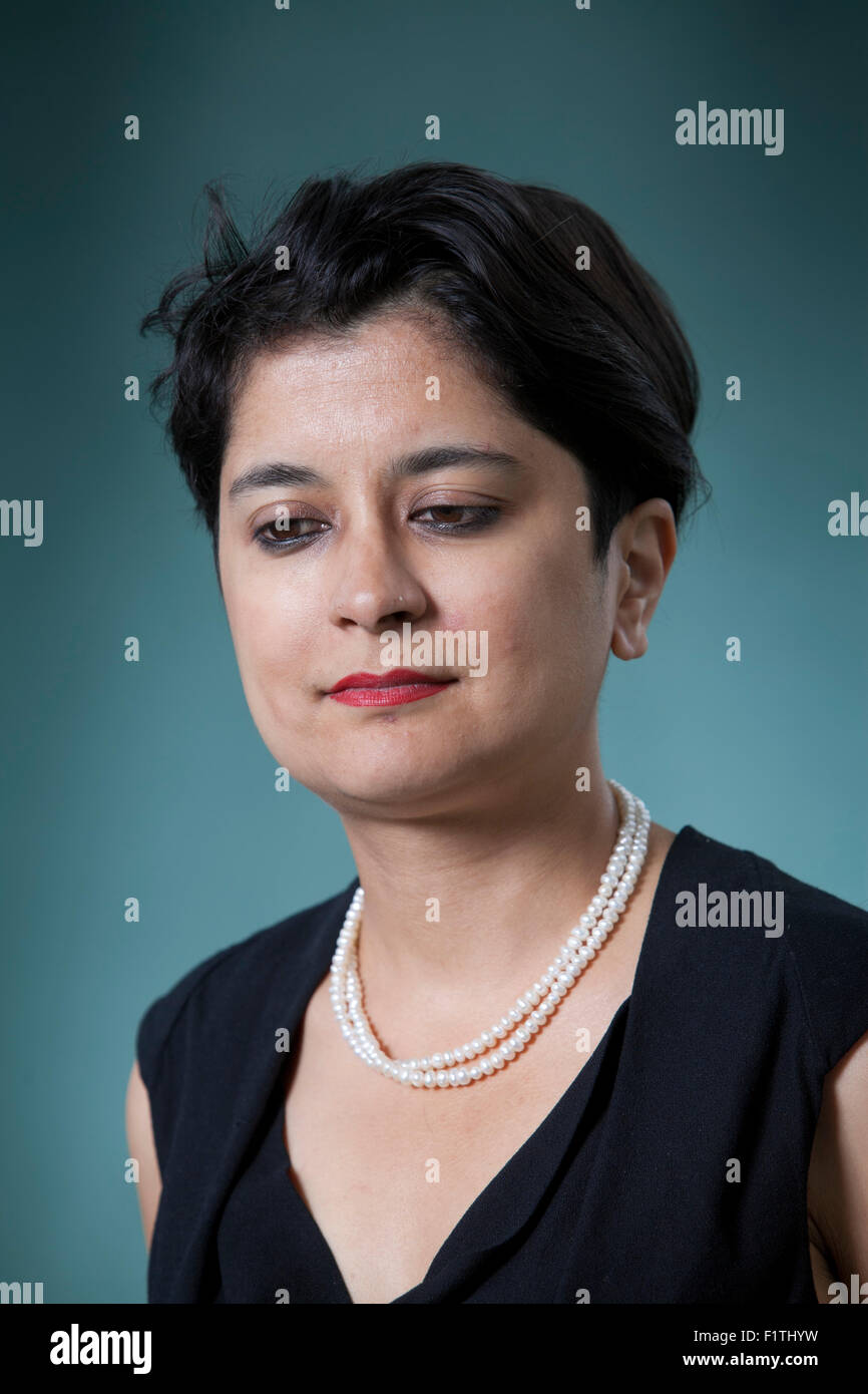 Sharmishta 'Shami' Chakrabarti CBE, il direttore di libertà, al Edinburgh International Book Festival 2015. Edimburgo, Scozia. 19 Agosto 2015 Foto Stock