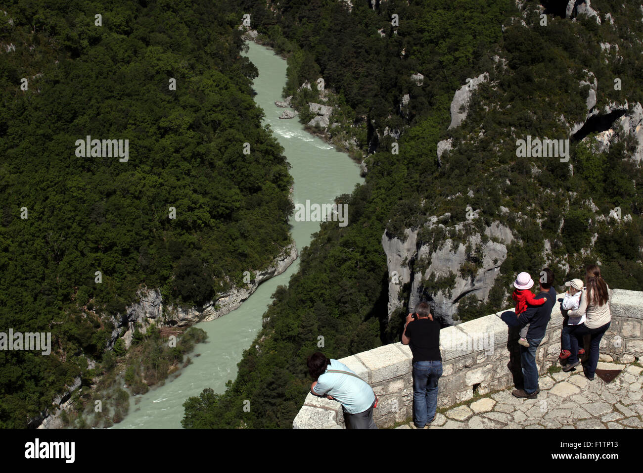 Verdon Gorge river canyon, Verdon Parco Naturale Regionale, Provence-Alpes-Côte-d'Azur, in Francia Foto Stock