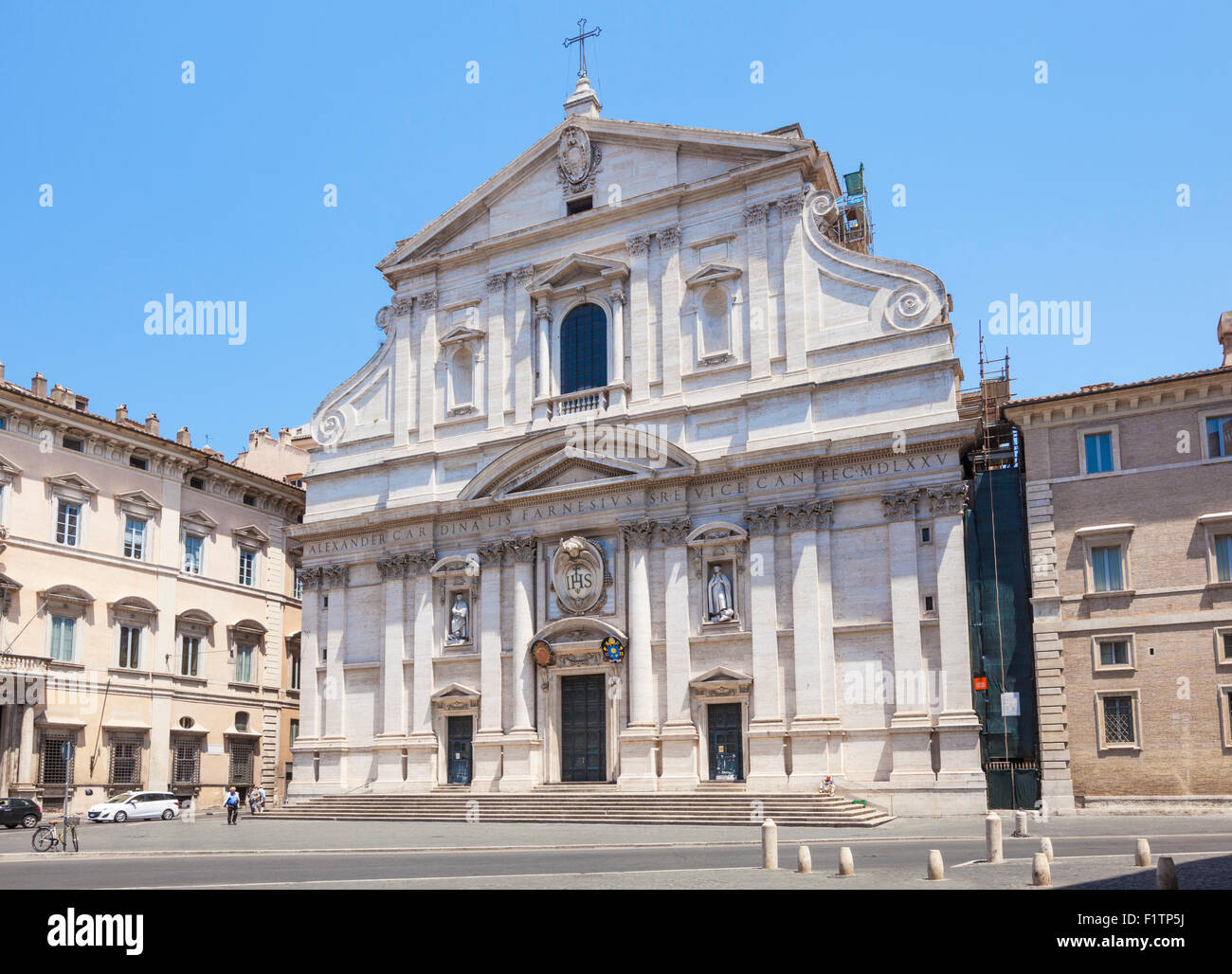 La facciata anteriore della Chiesa del Gesù Chiesa del Gesu Piazza del Gesu roma roma lazio italia Europa UE Foto Stock