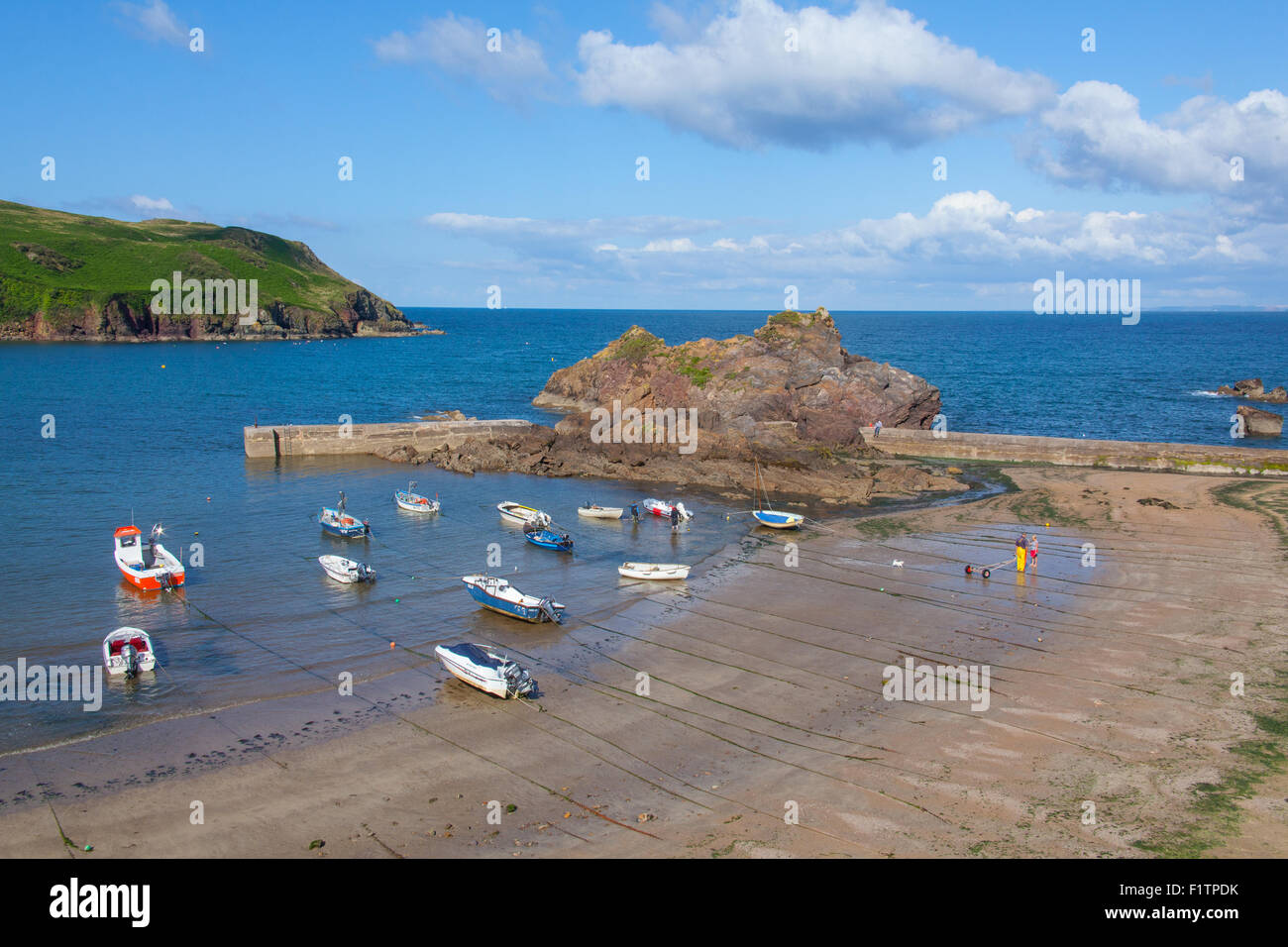 Speranza Cove Beach vicino a Kingsbridge, South Devon, Inghilterra, Regno Unito. Foto Stock