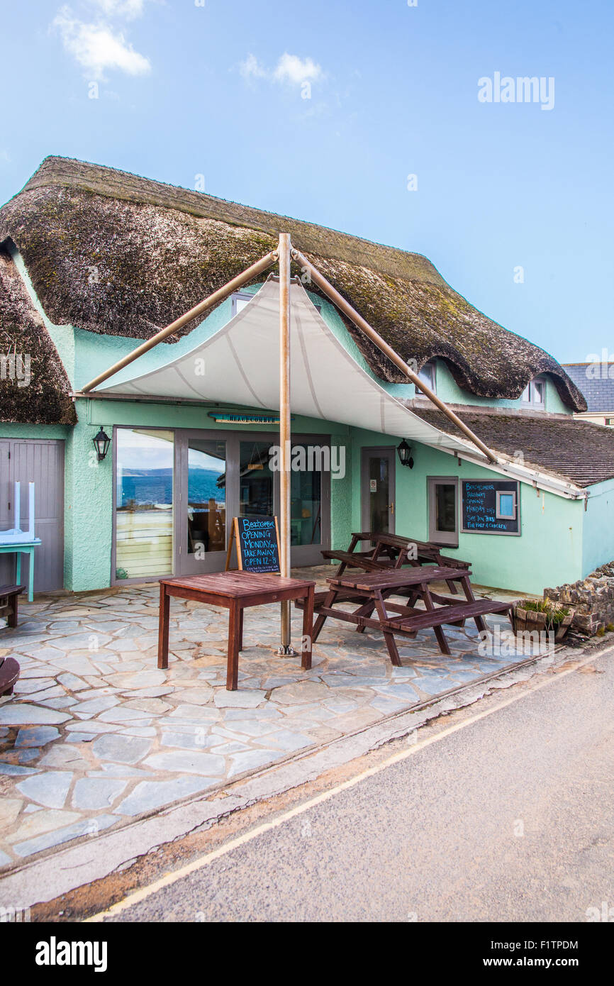 Beachcomber café speranza Cove, Kingsbridge, Devon, Inghilterra, Regno Unito. Foto Stock