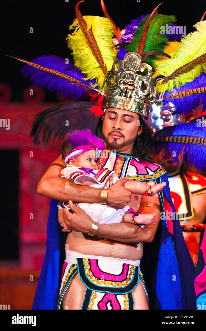 Il DANAJI la leggenda delle prestazioni basata su zapoteco e storia Mixtec durante il festival GUELAGUETZA - OAXACA, Messico Foto Stock