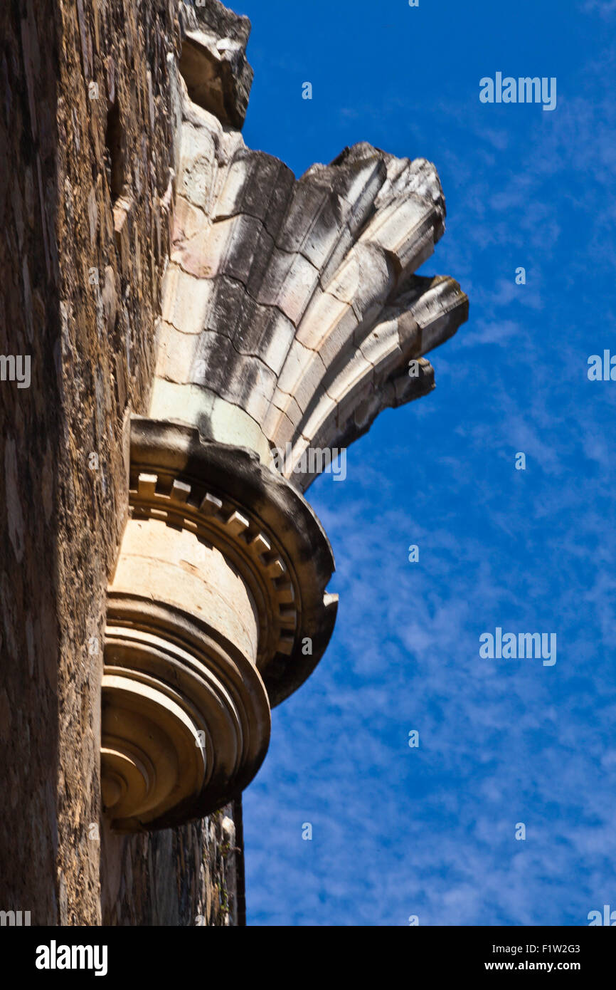 Dettaglio del convento del XVI secolo e la basilica di Cuilapan l ex Monastero di Santiago Apostol - CUILAPAN DE GUERRERO, MEX Foto Stock