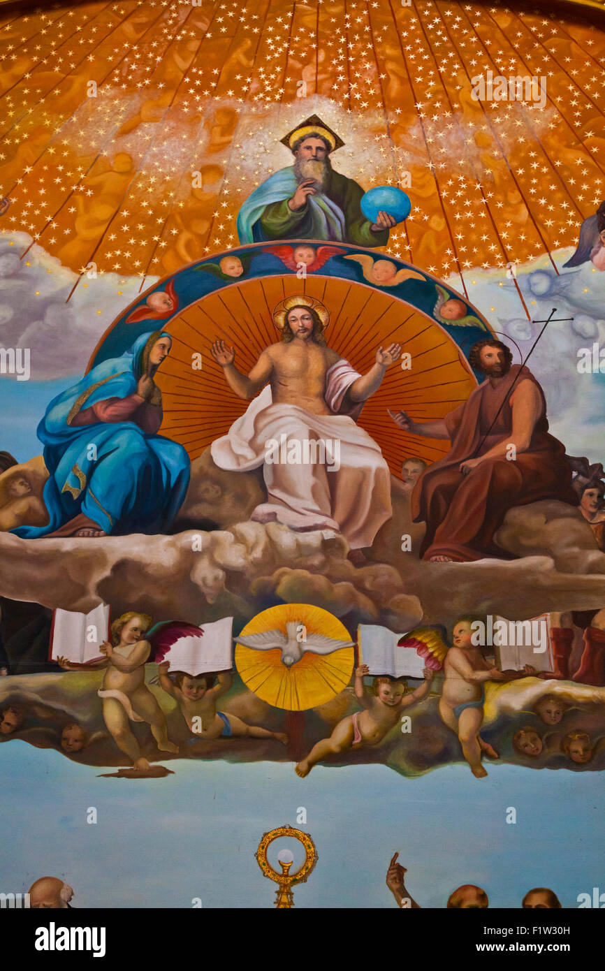 La pittura di Gesù Cristo all'interno de la Soledad chiesa denominato anche la Basilica di Nostra Signora di solitudine - OAXACA, Messico Foto Stock