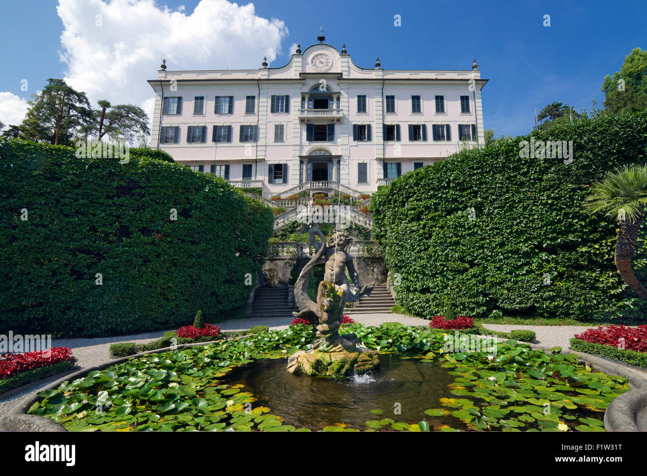 Stagno e Giardino Villa Carlotta Lago di Como lombardia italia Foto Stock