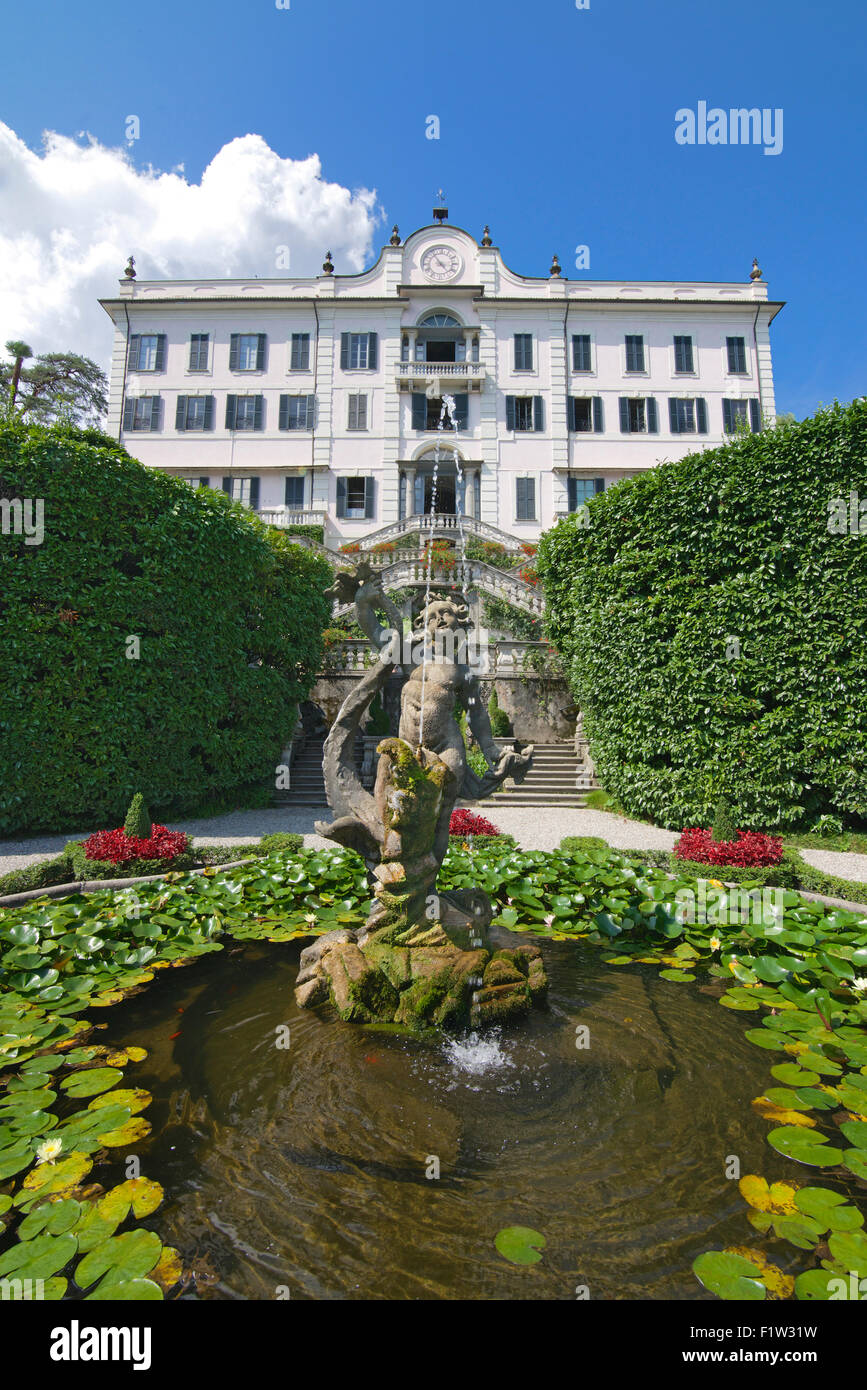 Stagno e Giardino Villa Carlotta Lago di Como lombardia italia Foto Stock