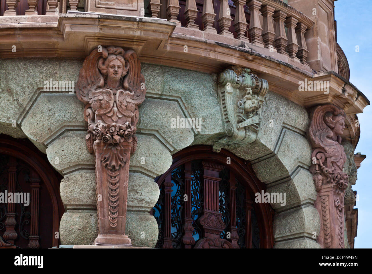 Facciata in art nouveau, di Macedonio Alcala Theatre - OAXACA, Messico Foto Stock