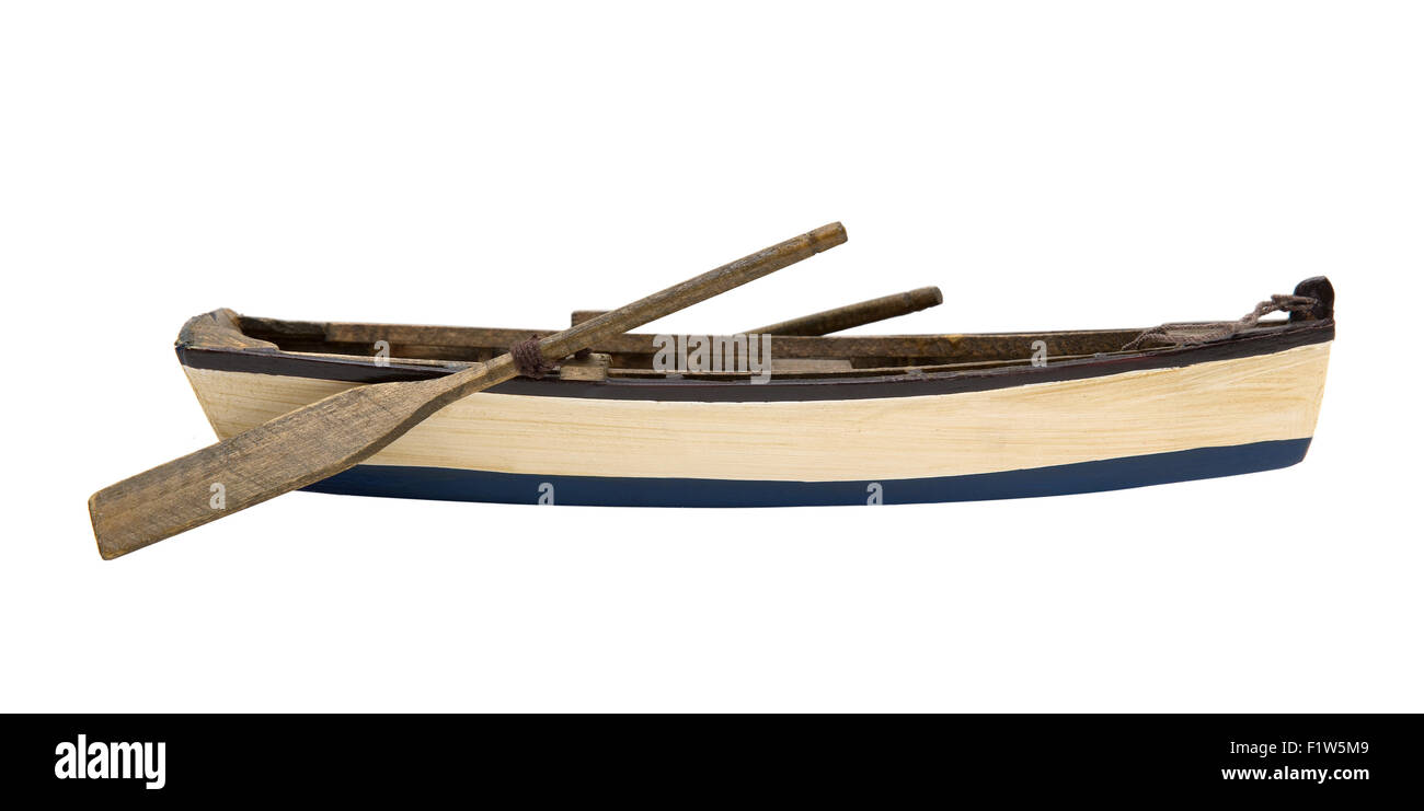 La barca di legno con le piastre Foto Stock