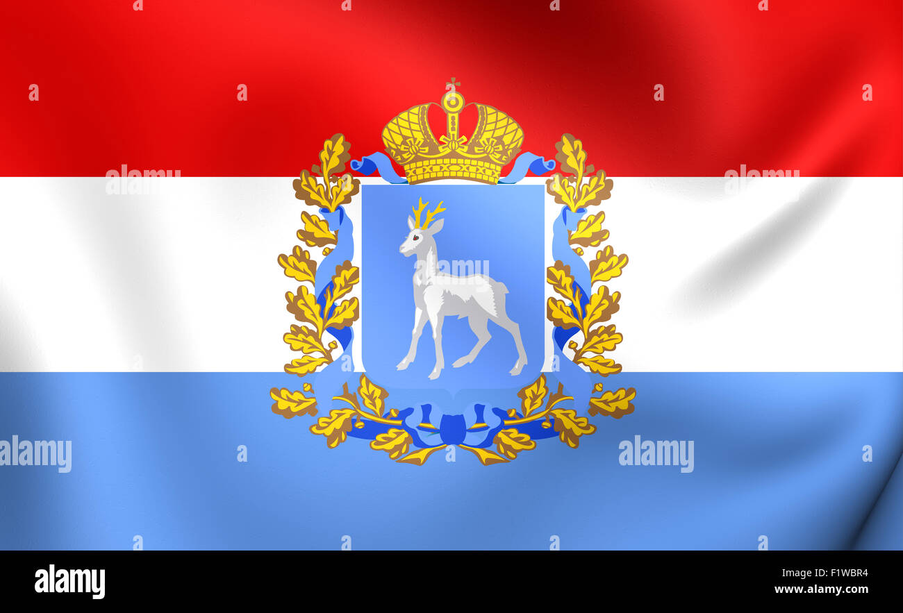 Bandiera della Oblast di Samara, Russia. Close up. Foto Stock