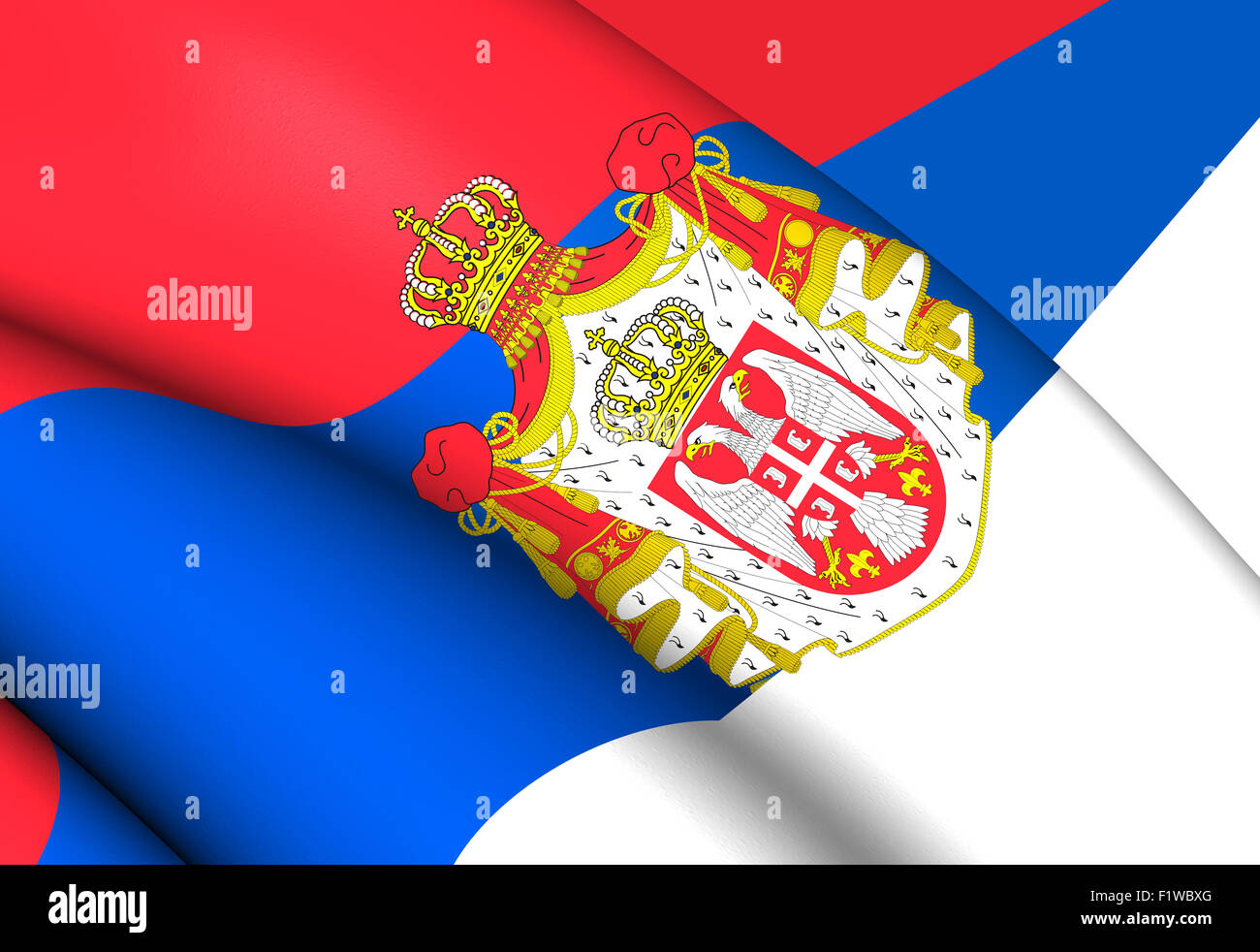 Regno di Serbia bandiera (1882-1918). Close up. Foto Stock