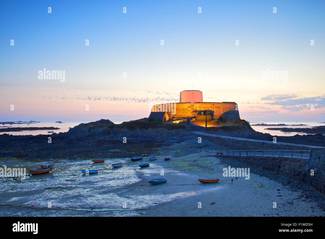 Fort Grey, Rocquaine Bay, Guernsey, Isole del Canale Foto Stock