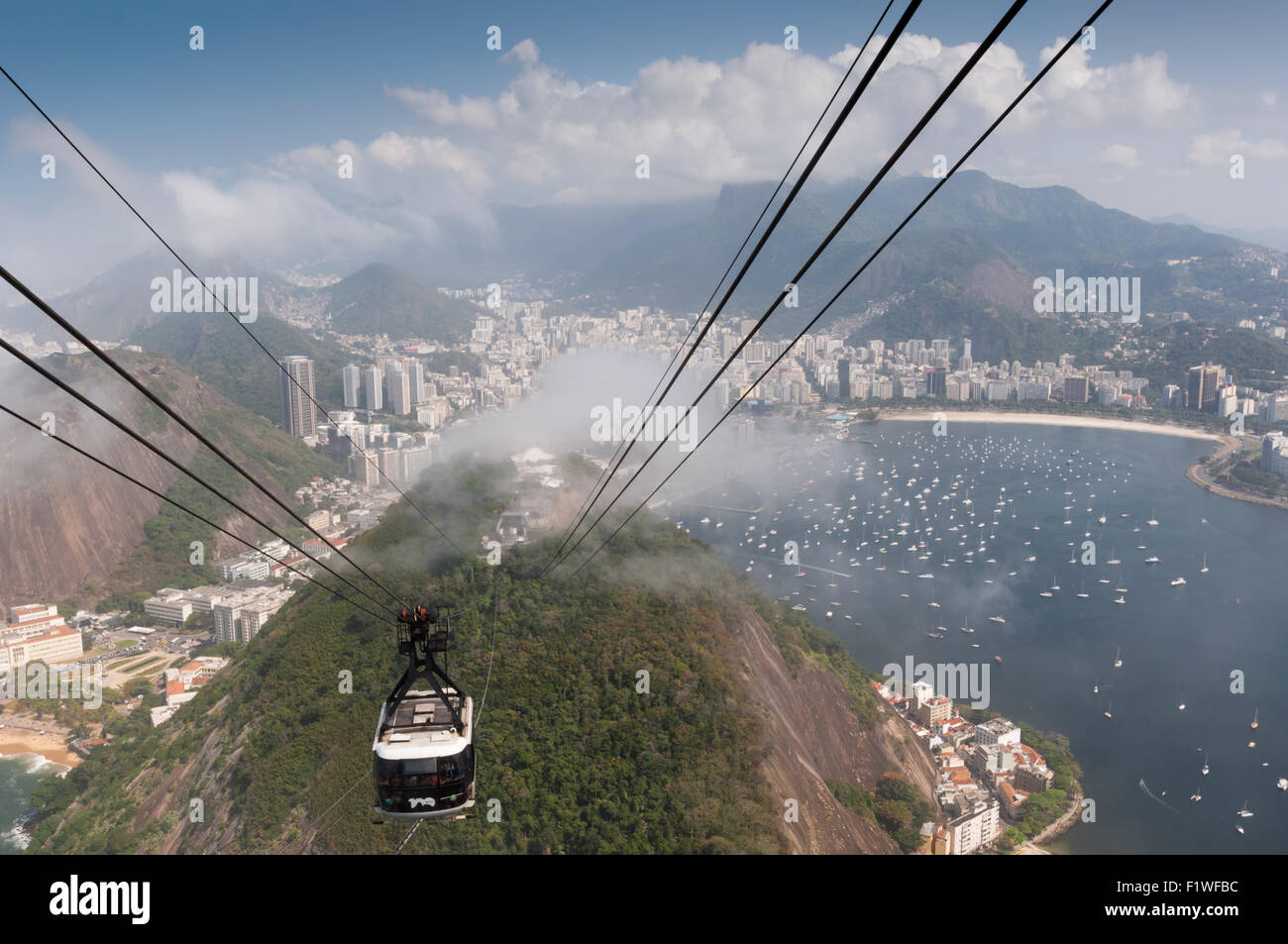 Rio de Janeiro, zucchero foglie vista panorama del paesaggio del Brasile Foto Stock