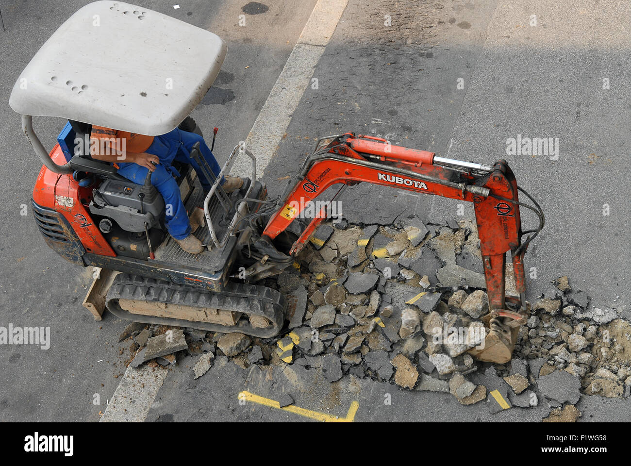 Milano, Italia, strada di cantiere Foto Stock