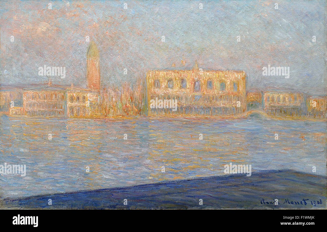 Claude Monet - Il Palazzo Ducale, visto da San Giorgio Maggiore 22 Foto Stock