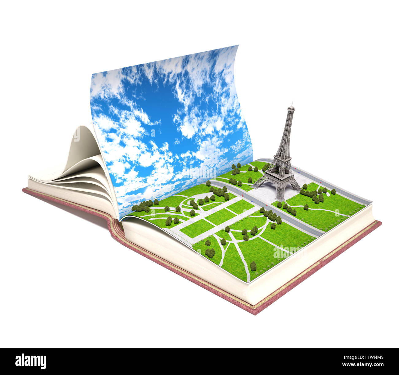 Parigi nel libro aperto. 3d concept Foto Stock