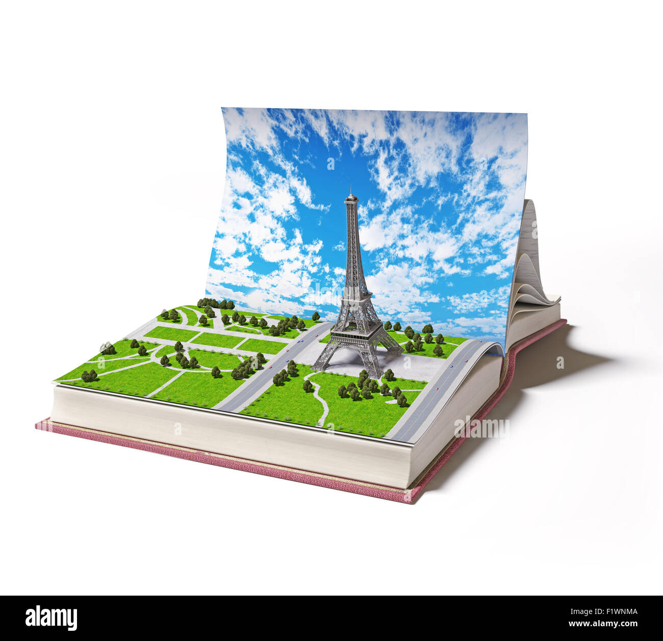 Parigi nel libro aperto. 3d concept Foto Stock