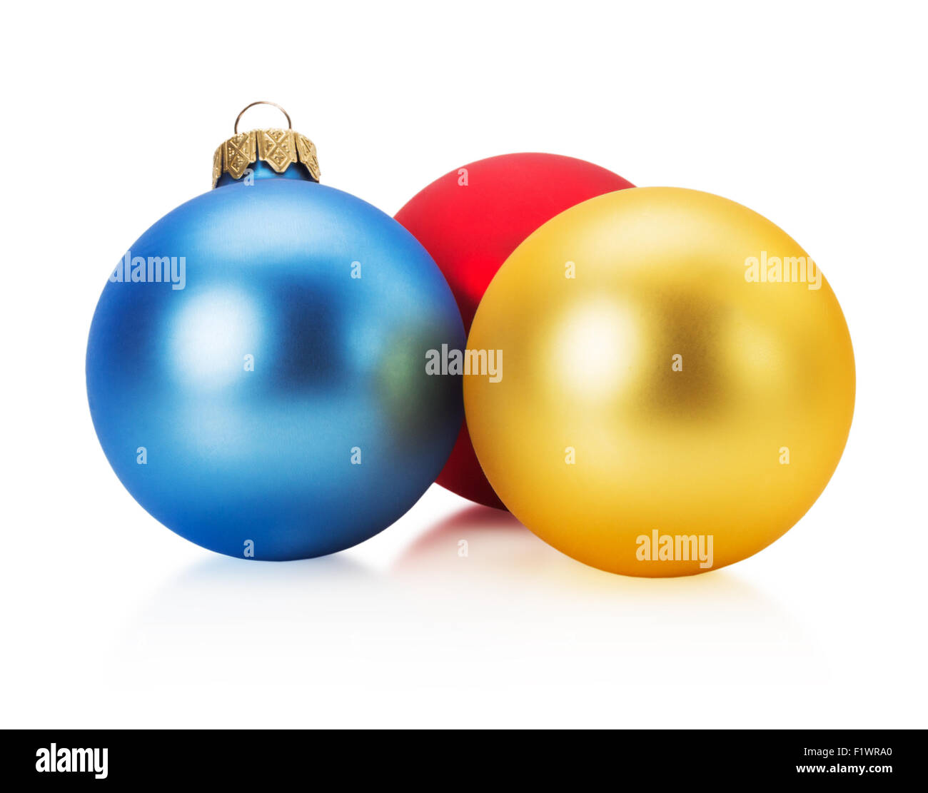 Le palle di Natale isolato su uno sfondo bianco. Foto Stock