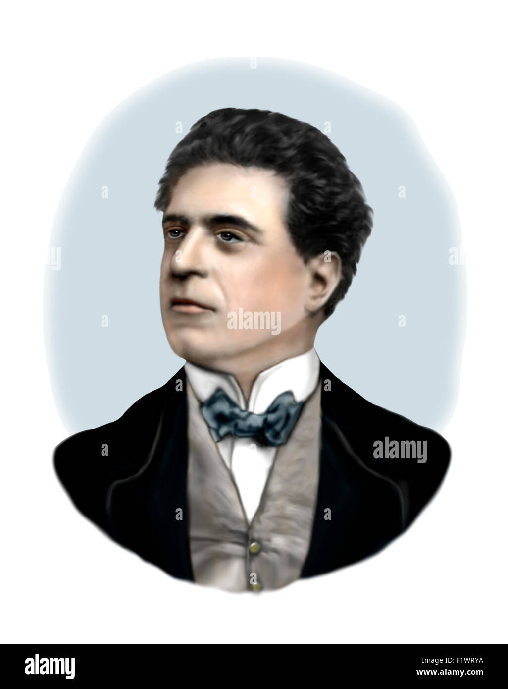 Pietro Mascagni ritratto illustrazione moderna Foto Stock