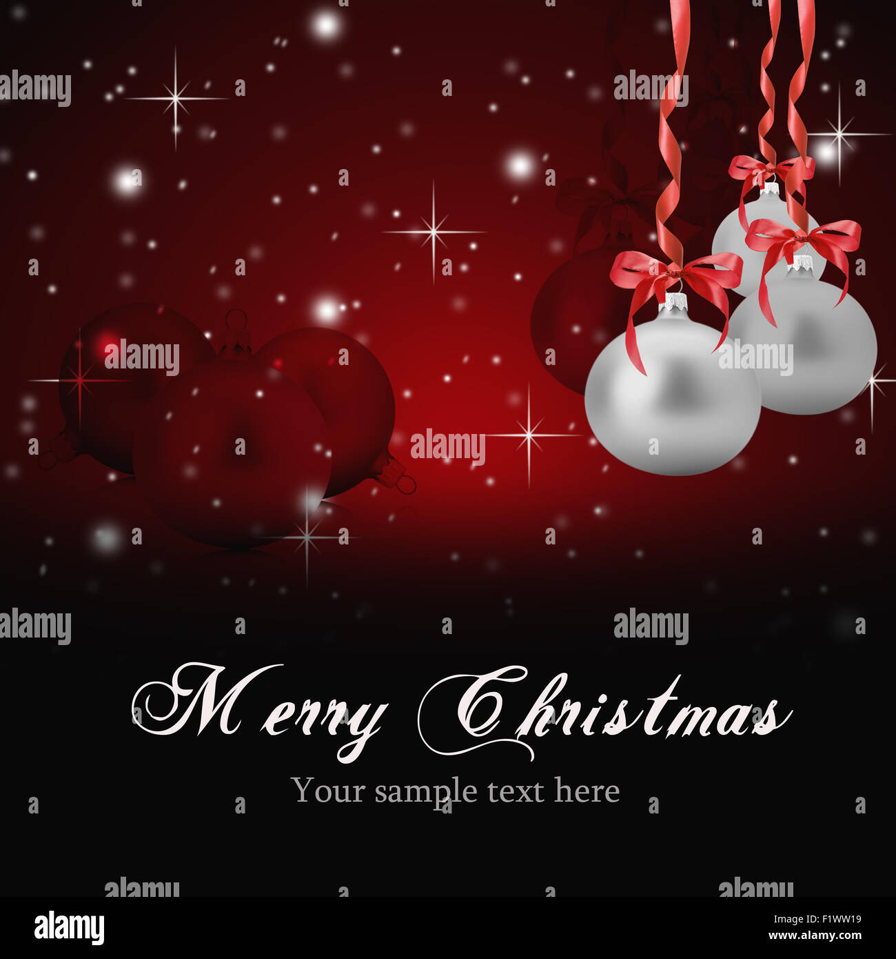 Merry Christmas greeting card. Foto Stock