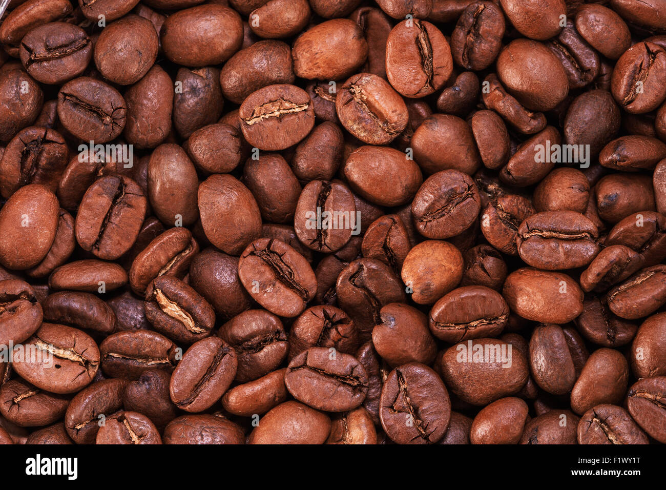 Close up di chicchi di caffè. Foto Stock