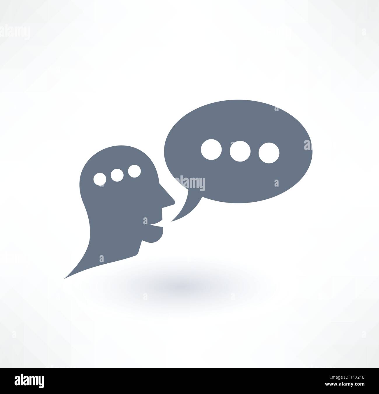 Chat, il dialogo e la comunicazione e la relativa icona. Logo design. Illustrazione Vettoriale
