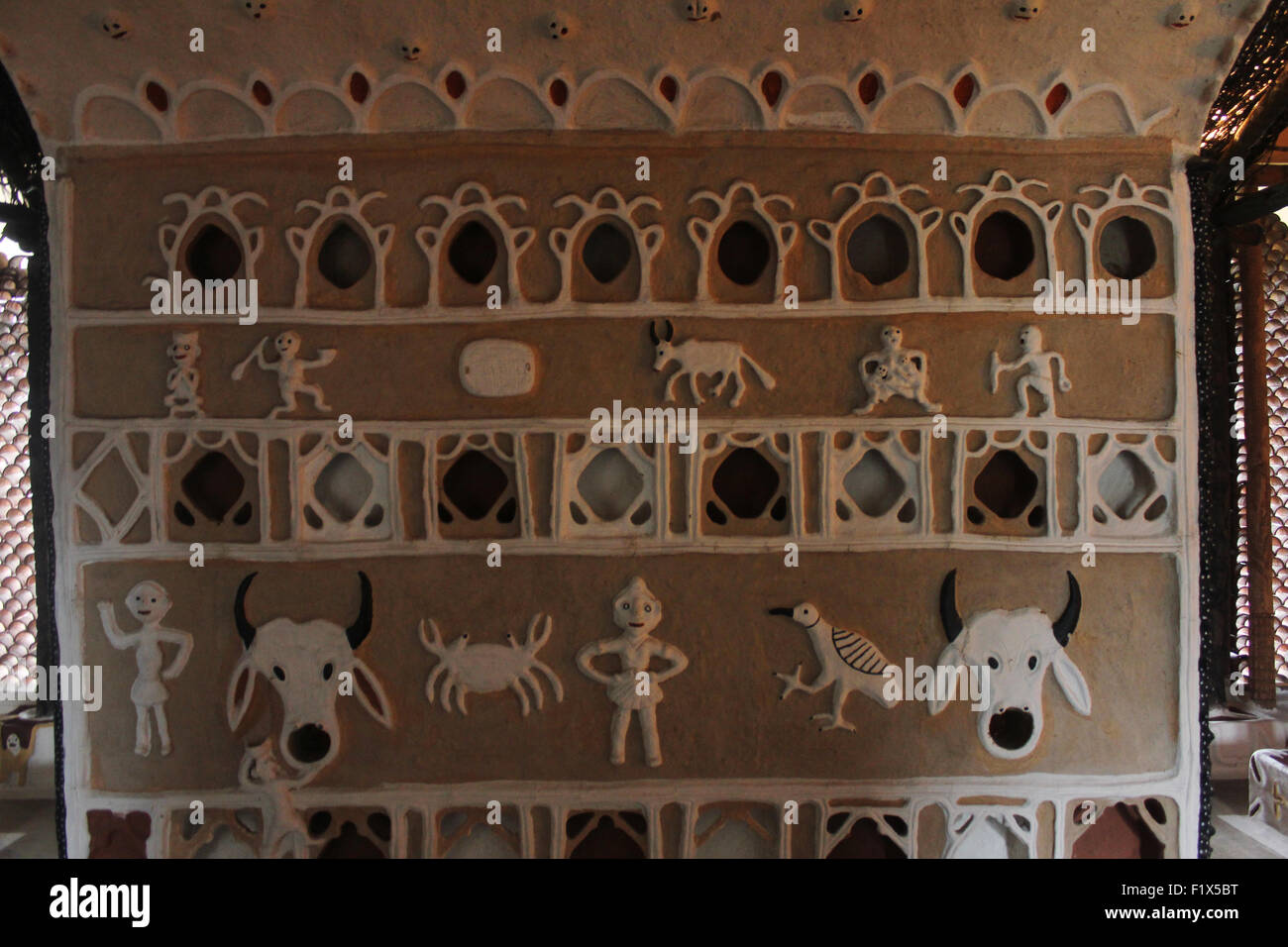 Gond casa tribali, Bhopal Madhya Pradesh, India Foto Stock