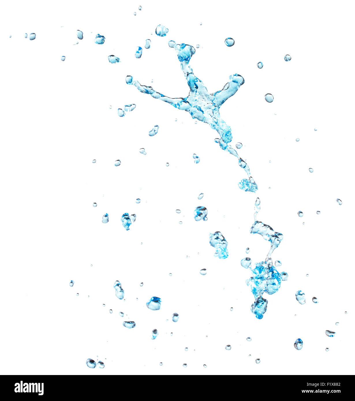 Acqua Splash isolato su uno sfondo bianco. Foto Stock