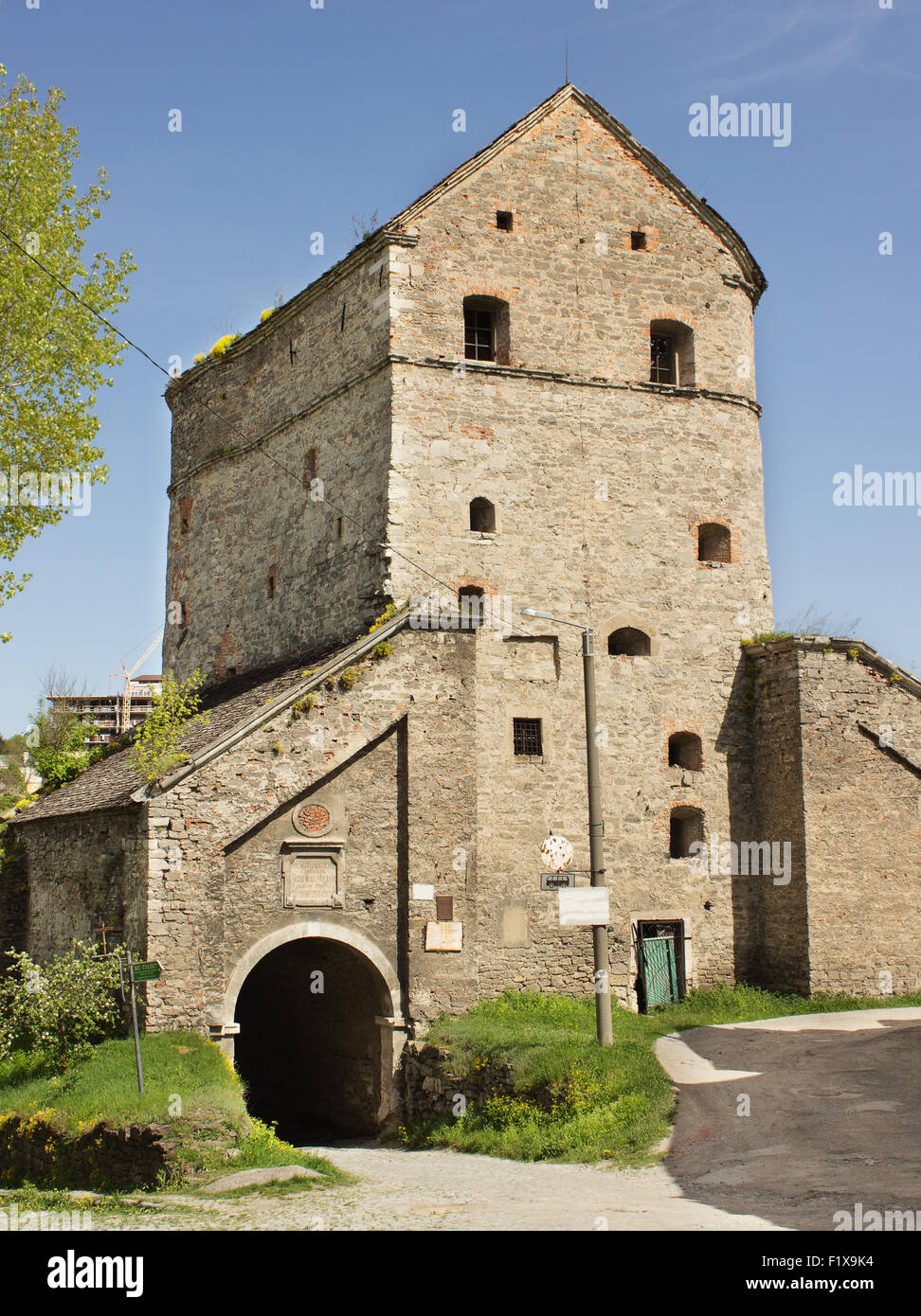 Vecchia Torre del castello medievale. Foto Stock