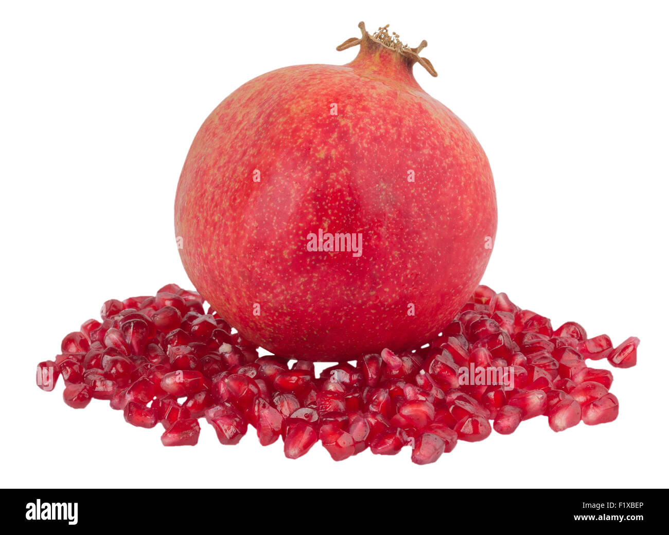 Melograno isolati su sfondo bianco. Foto Stock