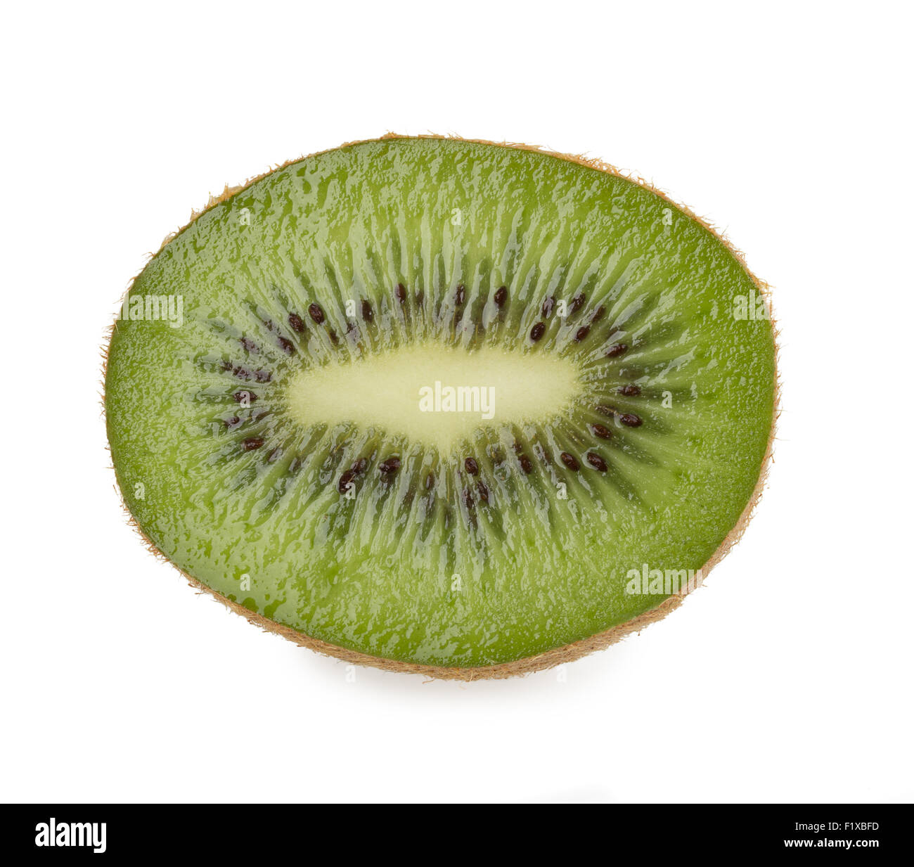 Fetta di kiwi su un bianco. Foto Stock