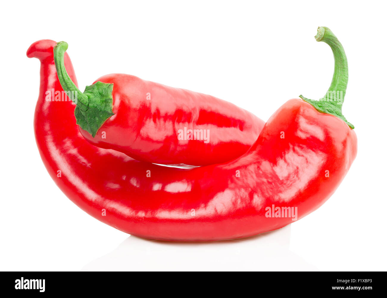 Peperone rosso e slice. Foto Stock