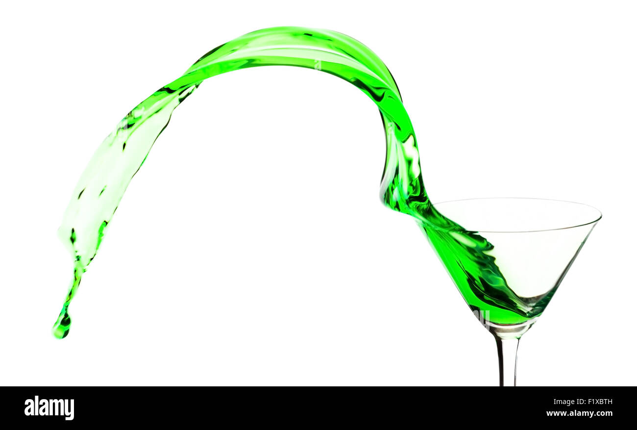 Cocktail verde splash. Foto Stock