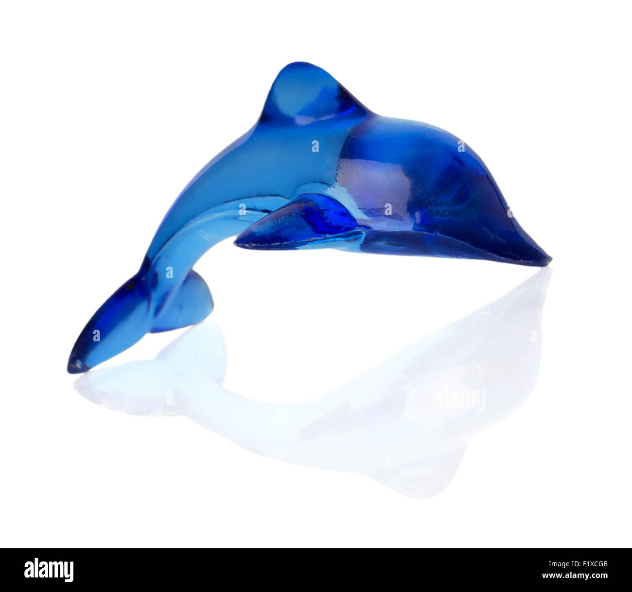 Delfino blu su uno sfondo bianco. Foto Stock