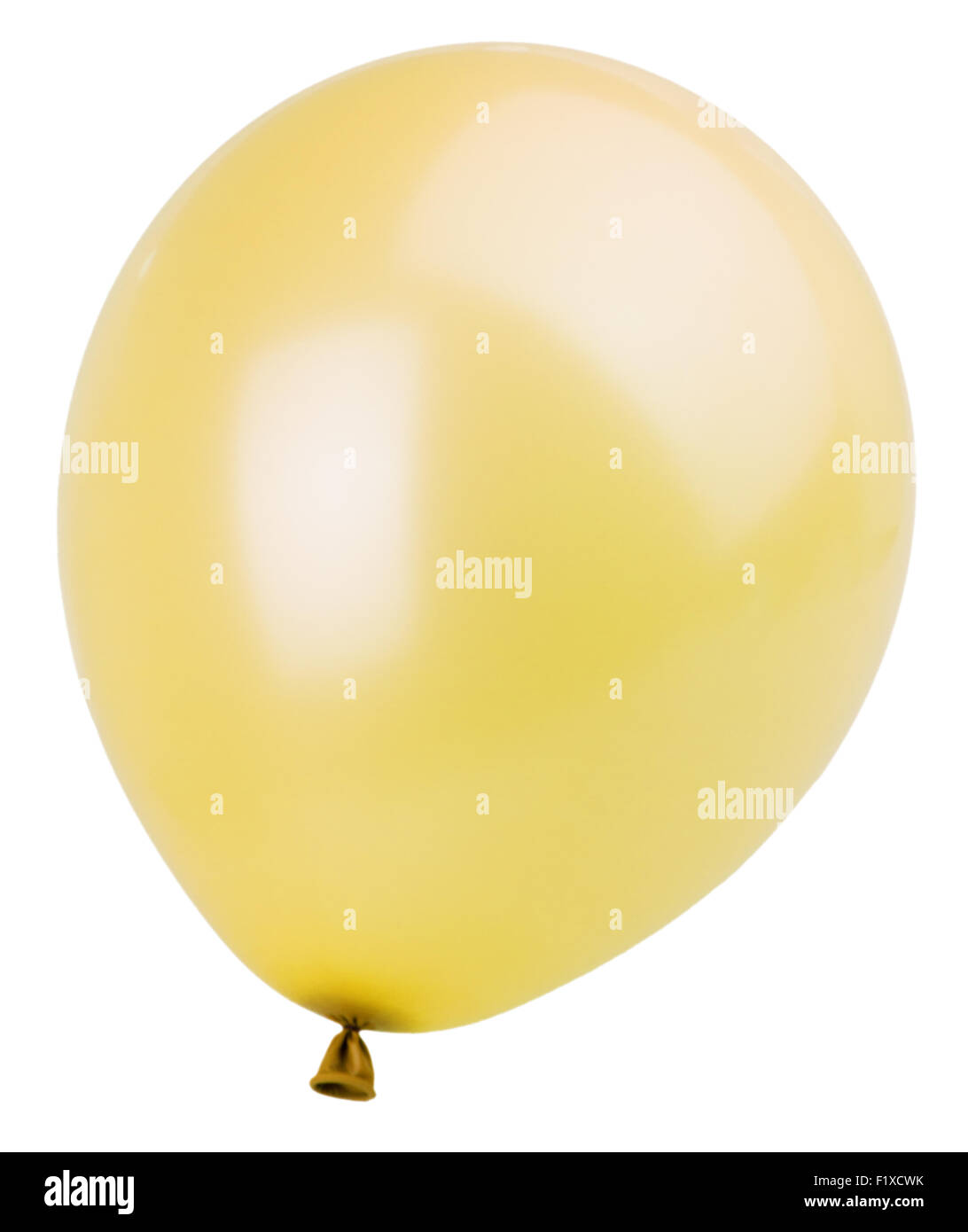 Palloncino giallo su sfondo bianco Foto Stock