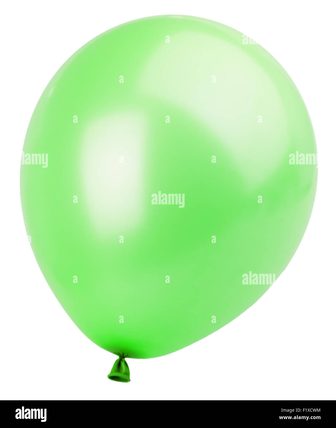 Palloncino verde su sfondo bianco Foto Stock