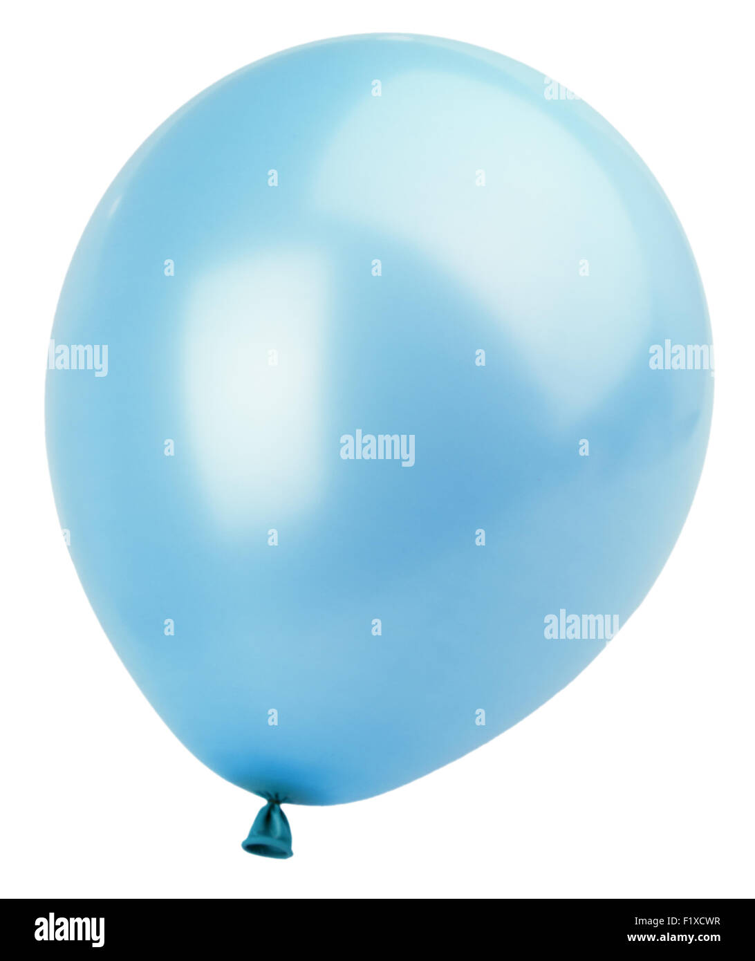 Palloncino blu su sfondo bianco Foto Stock