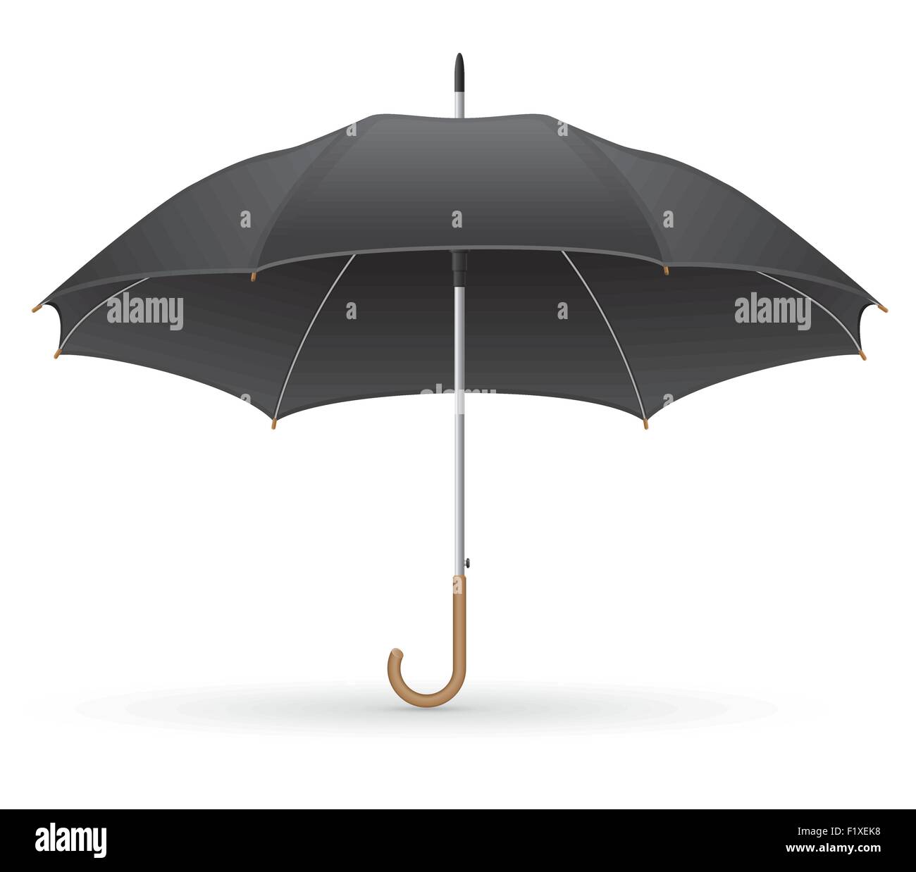 Ombrello nero illustrazione vettoriale isolati su sfondo bianco Illustrazione Vettoriale
