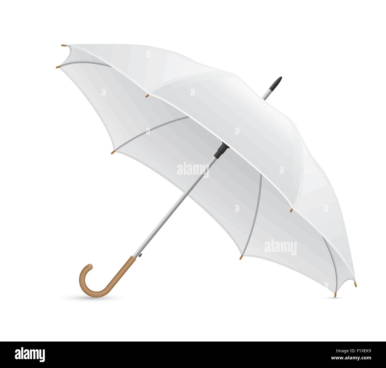 Ombrello bianco illustrazione vettoriale isolato su sfondo Illustrazione Vettoriale