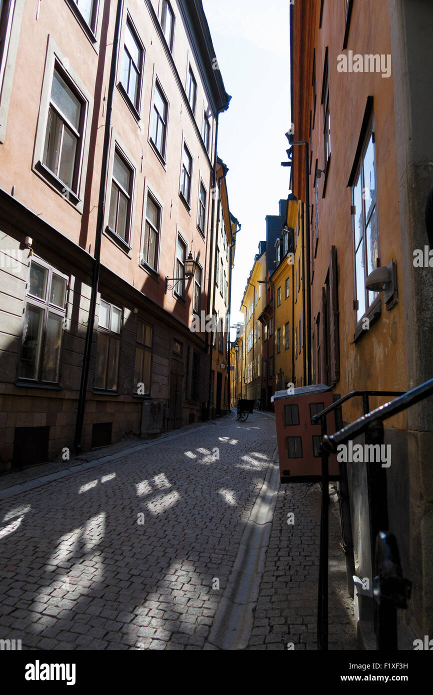 Strada vuota nell'isola di Sodermalm, Stoccolma, Svezia, Europa Foto Stock