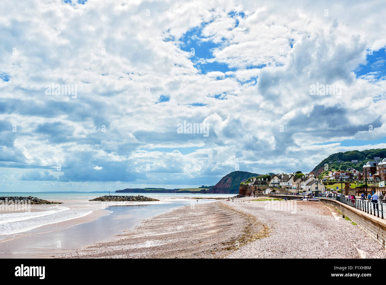 La spiaggia a Sidmouth, nel Devon, Inghilterra, Regno Unito Foto Stock