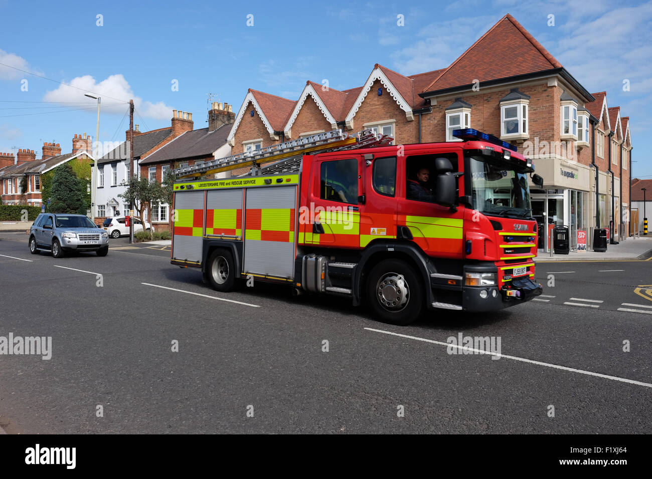 Motore fire in quorn village leicestershire Foto Stock