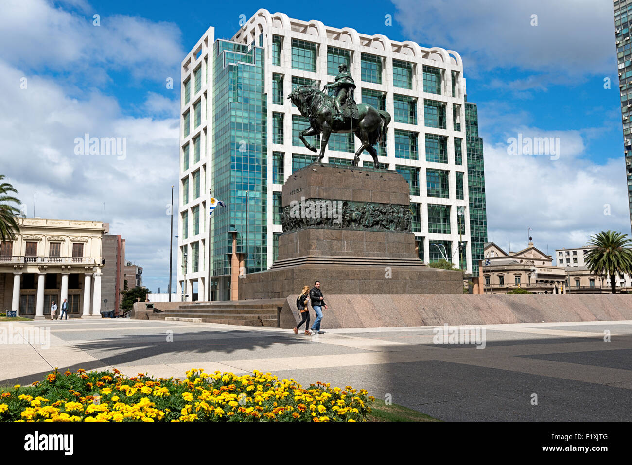 Montevideo, Uruguay, Plaza Independencia Foto Stock