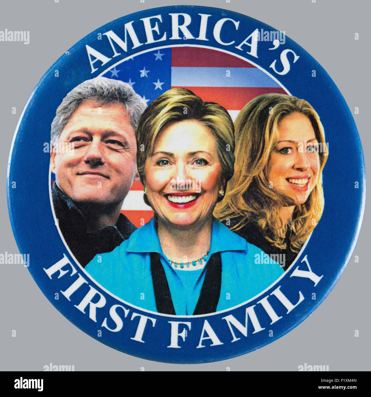 Un 2008 Hillary Rodham Clinton Stati Uniti elezioni presidenziali campagna primario perno a pulsante Foto Stock