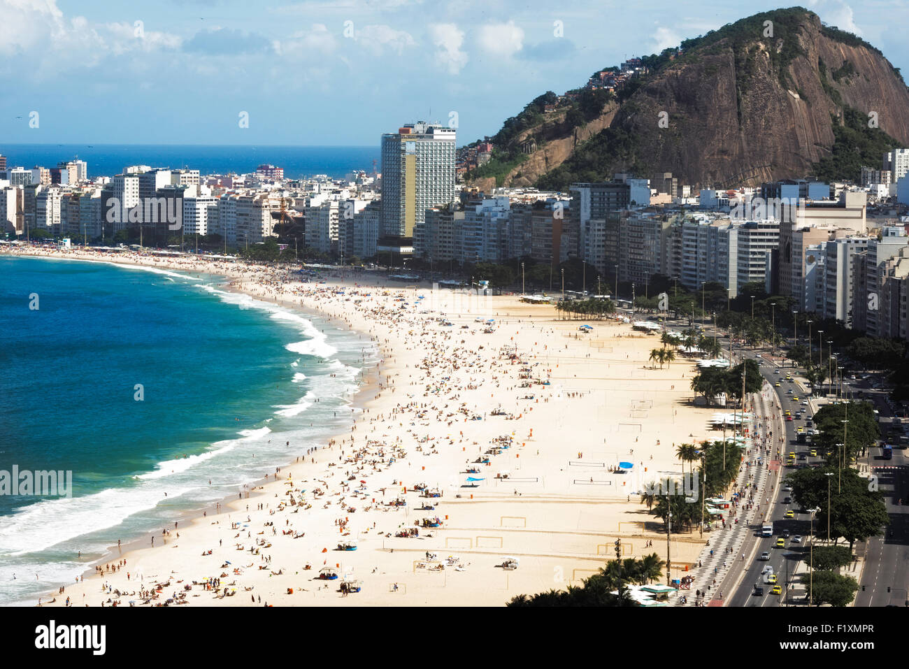 Spiaggia di Copacabana a Rio de Janeiro in Brasile Foto Stock