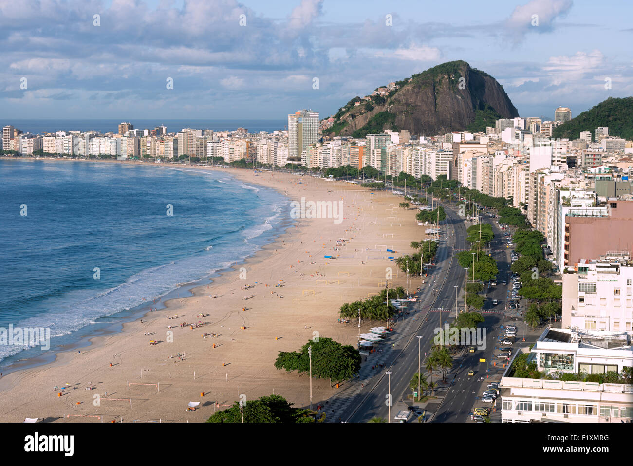 Spiaggia di Copacabana a Rio de Janeiro in Brasile Foto Stock