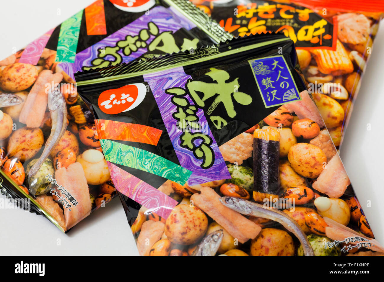 Arare cracker di riso giapponesi Foto Stock