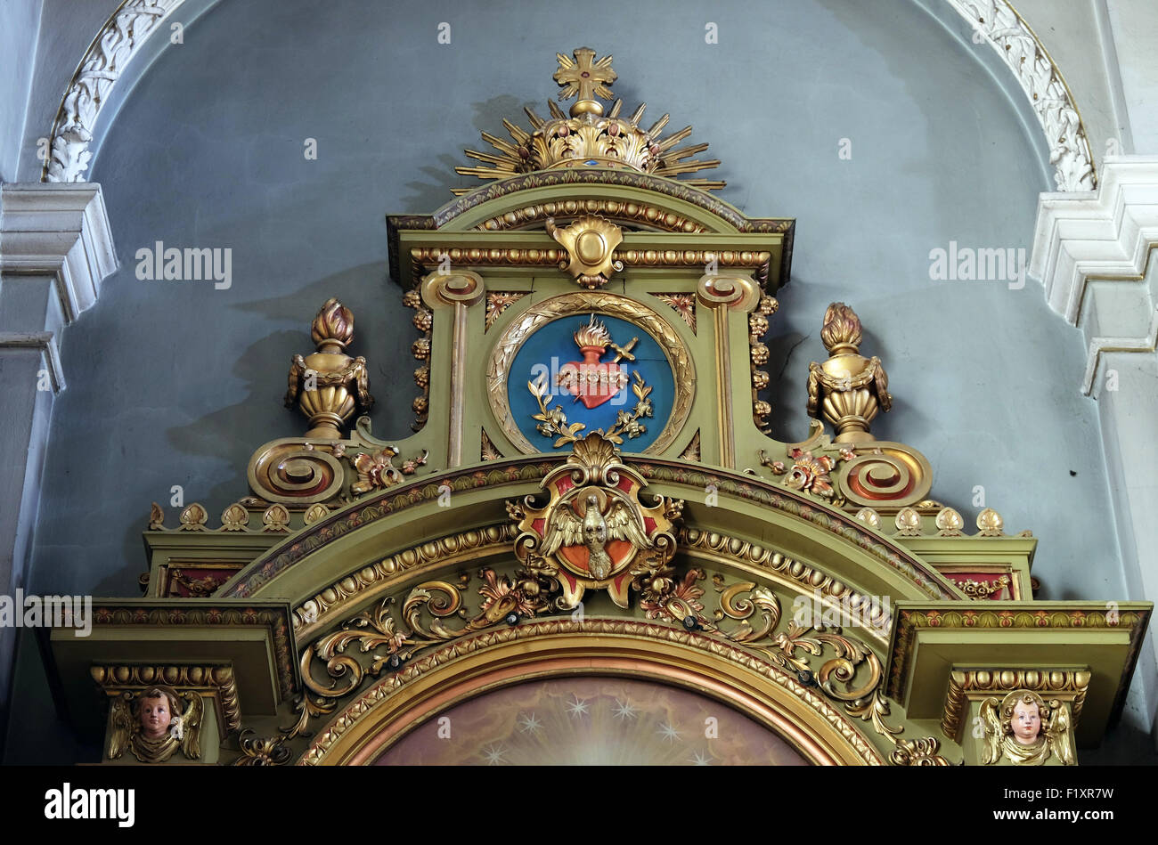 Altare della Basilica del Sacro Cuore di Gesù a Zagabria in Croazia il 28 maggio 2015 Foto Stock