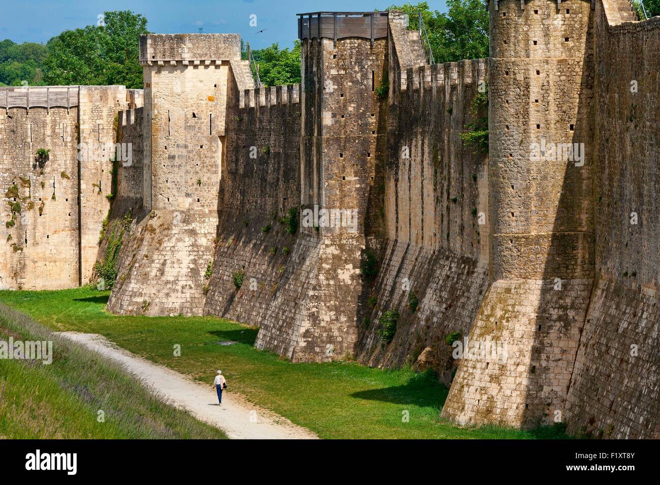 Francia, Seine et Marne, Provins, classificato come patrimonio mondiale dall UNESCO, bastioni circostanti la città Foto Stock